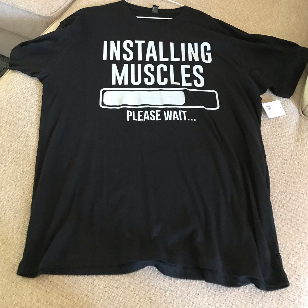 “Installing Muscles, please wait” - graphic tee